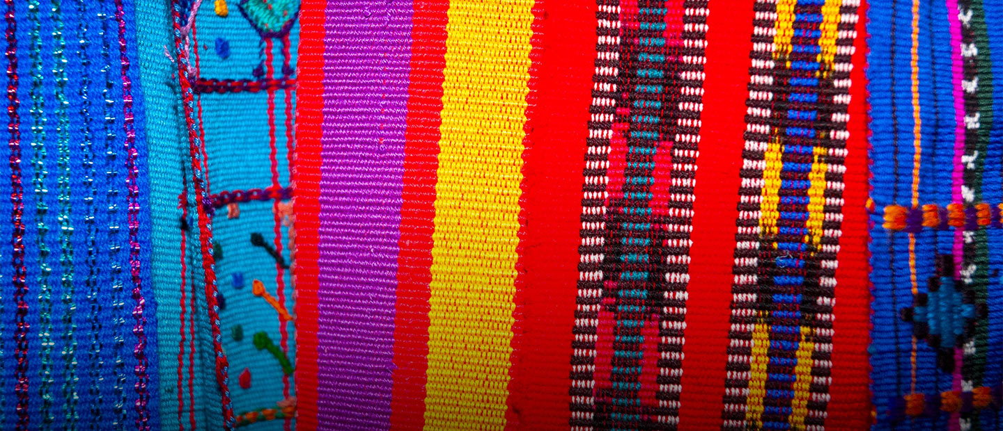 Photo of colorful textile created by millenary Mayan culture.
