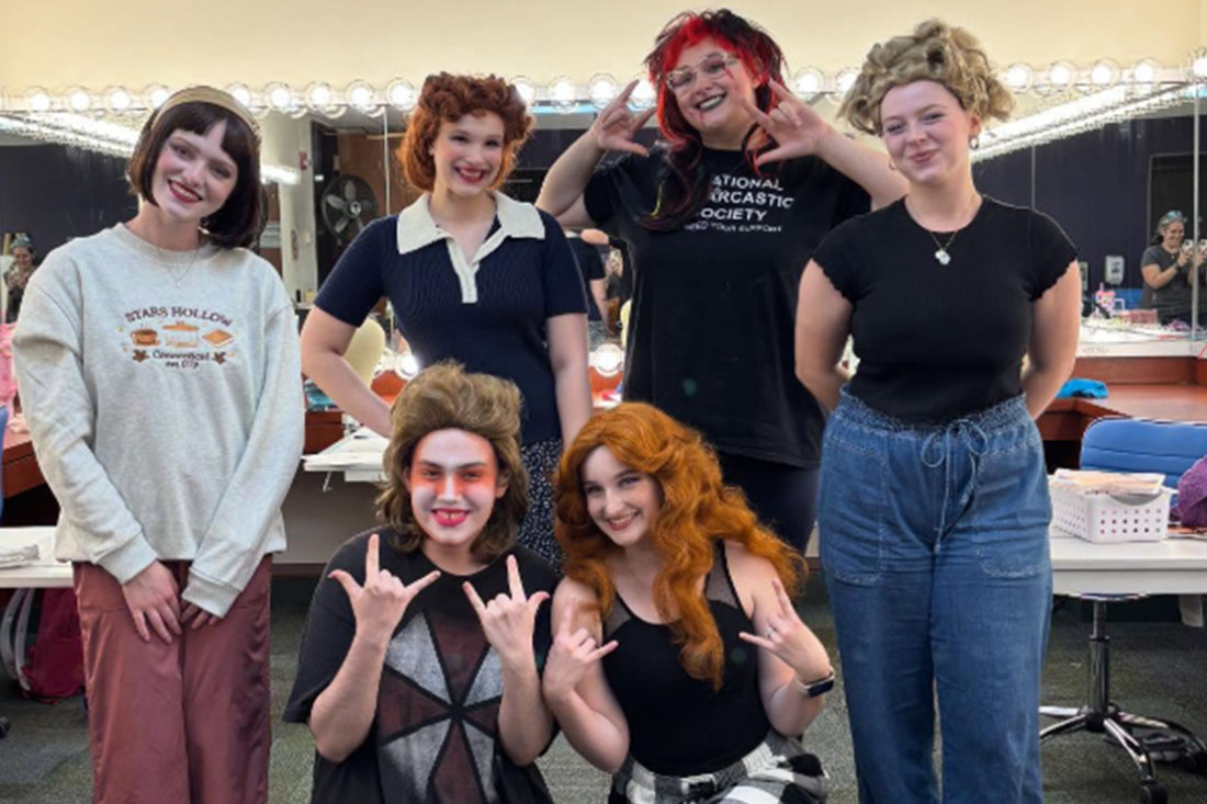 Photo of Students Backstage at Julius Caesar