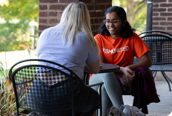 Students studying al fresco