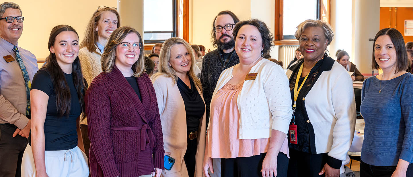 a group photo of faculty and staff who helped arrange the AI ethics bowl