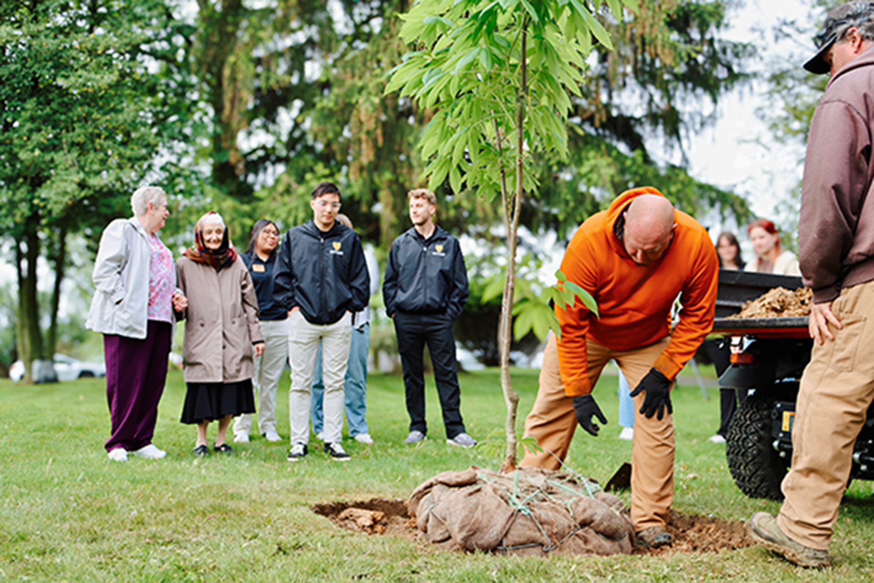 A photo of the Anne Frank tree planting.